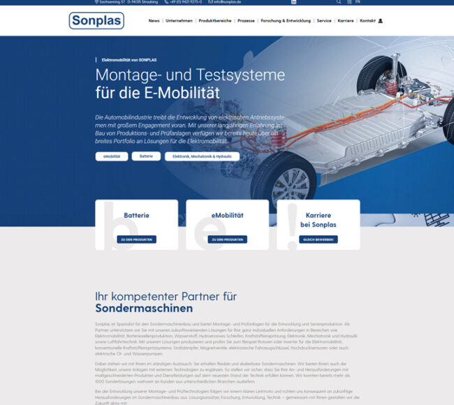 Screenshot Sonplas GmbH