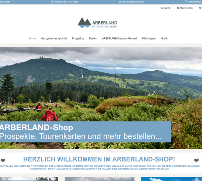 Screenshot Arberland Shop