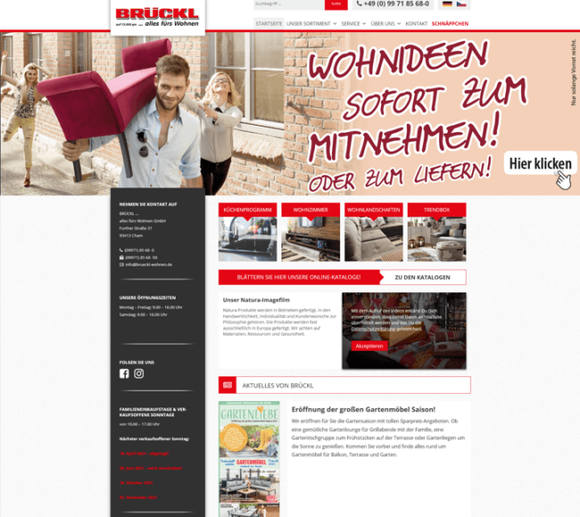 Screenshot BRÜCKL …alles fürs Wohnen GmbH