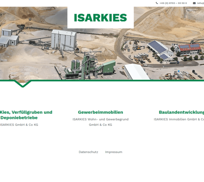 Screenshot ISARKIES GmbH & Co. KG