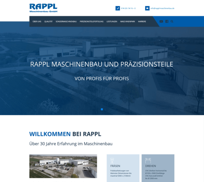 Screenshot Rappl Maschinenbau GmbH