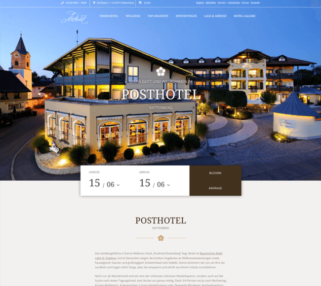 Screenshot POSTHOTEL RATTENBERG e.K.