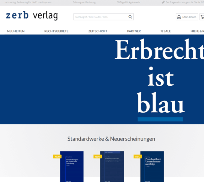 Screenshot zerb verlag GmbH