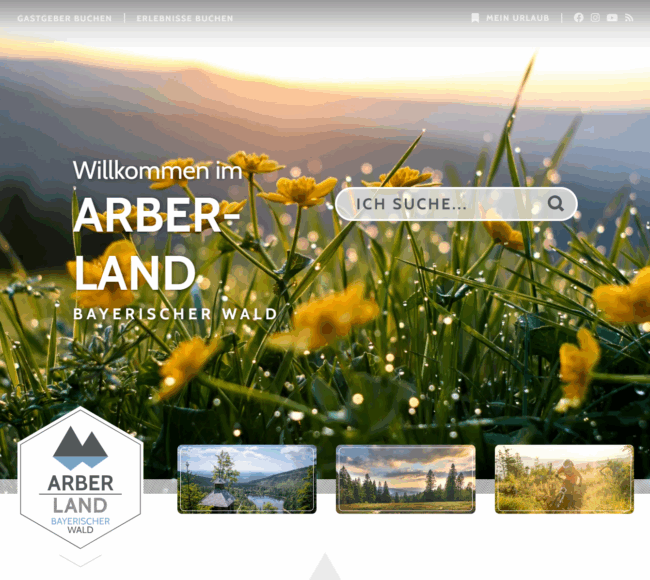 Screenshot Arberland Bayerischer Wald